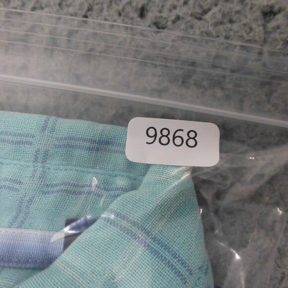 Tommy Bahama Shirt Mens XL Button Up Silk Blend Check Blue Hawaiian Tropical - Picture 8 of 8